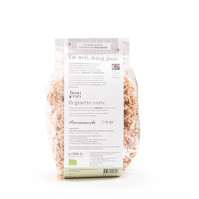 Økologisk Corte Reginette pasta – bæredygtig smag fra Sicilien