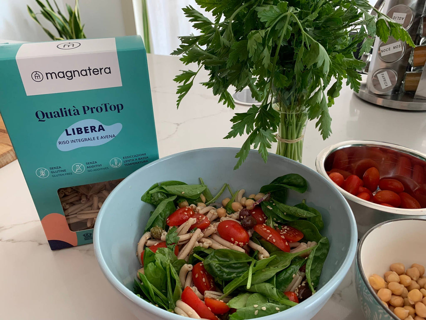 Glutenfri pasta – fuldkornsris og havre - fremstillet i Italien