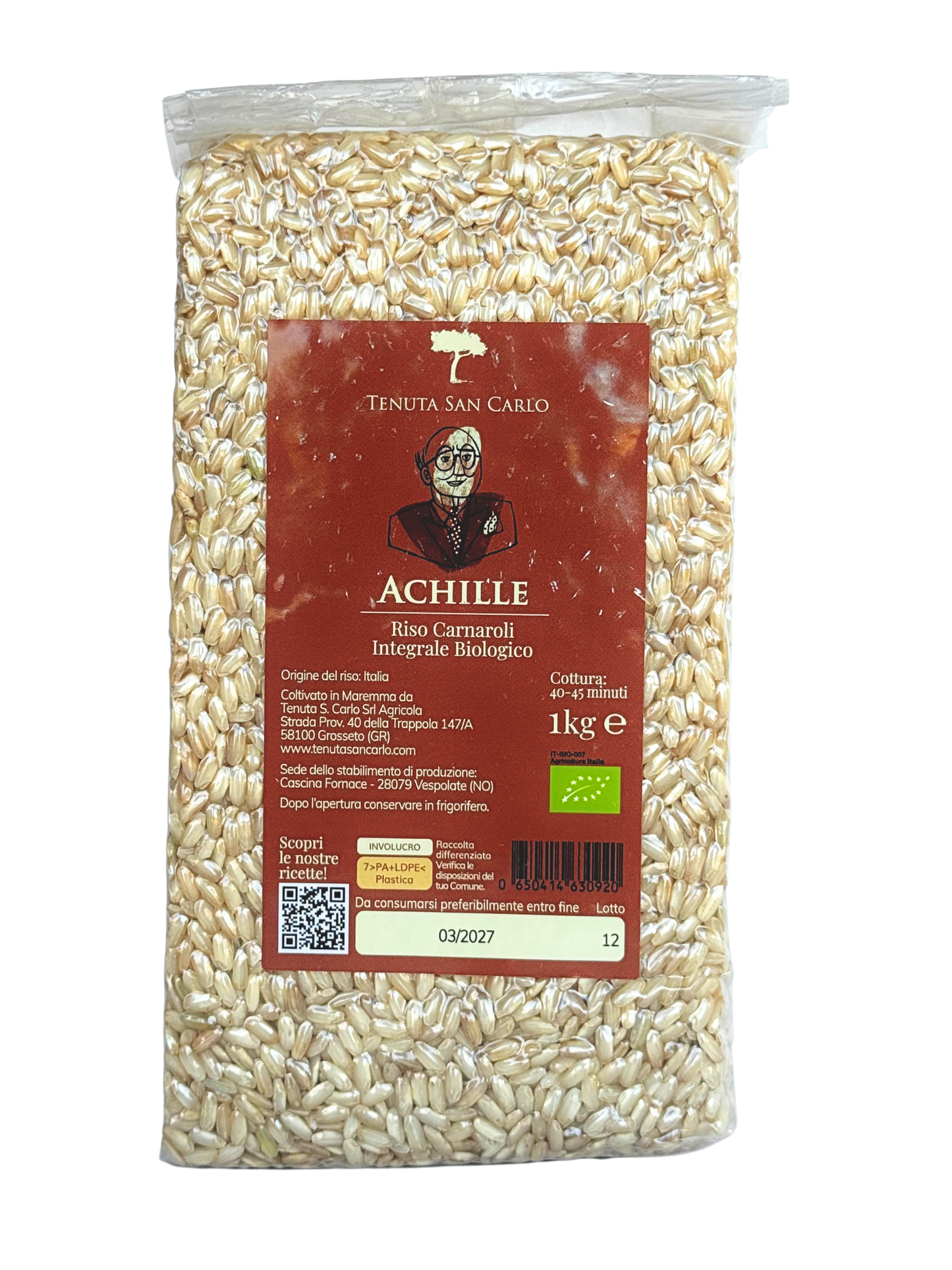 Achille, økologiske fuldkorns Carnaroli risottoris