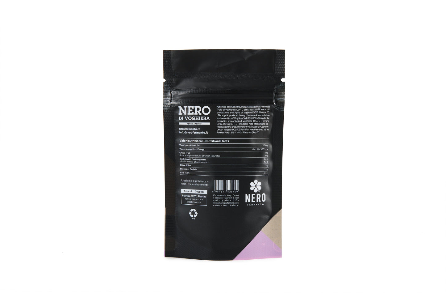 Sort Hvidløgspulver – Nero di Voghiera DOP, 30 g