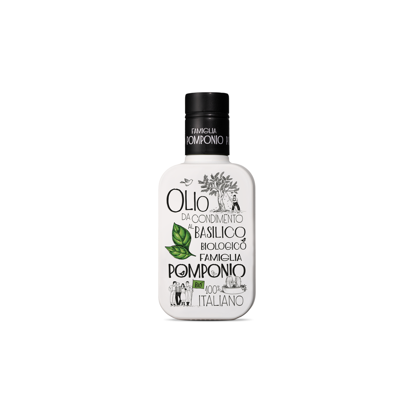 250 ml økologisk ekstra jomfru olivenolie, med naturlig basilikumaroma