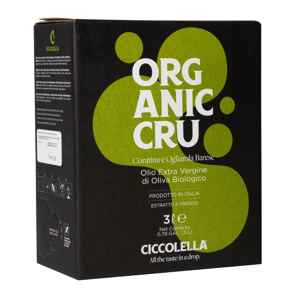 ORGANIC CRU — Ekstra Jomfru Olivenolie, Økologisk Blend, 500 ml, 1L eller 3L