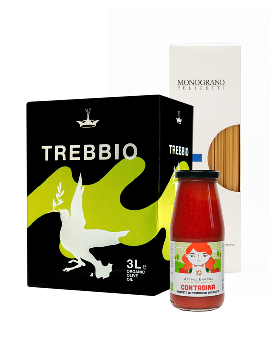 3 L Trebbio Leccino + spaghetti og passata – så giver jeg aftensmad