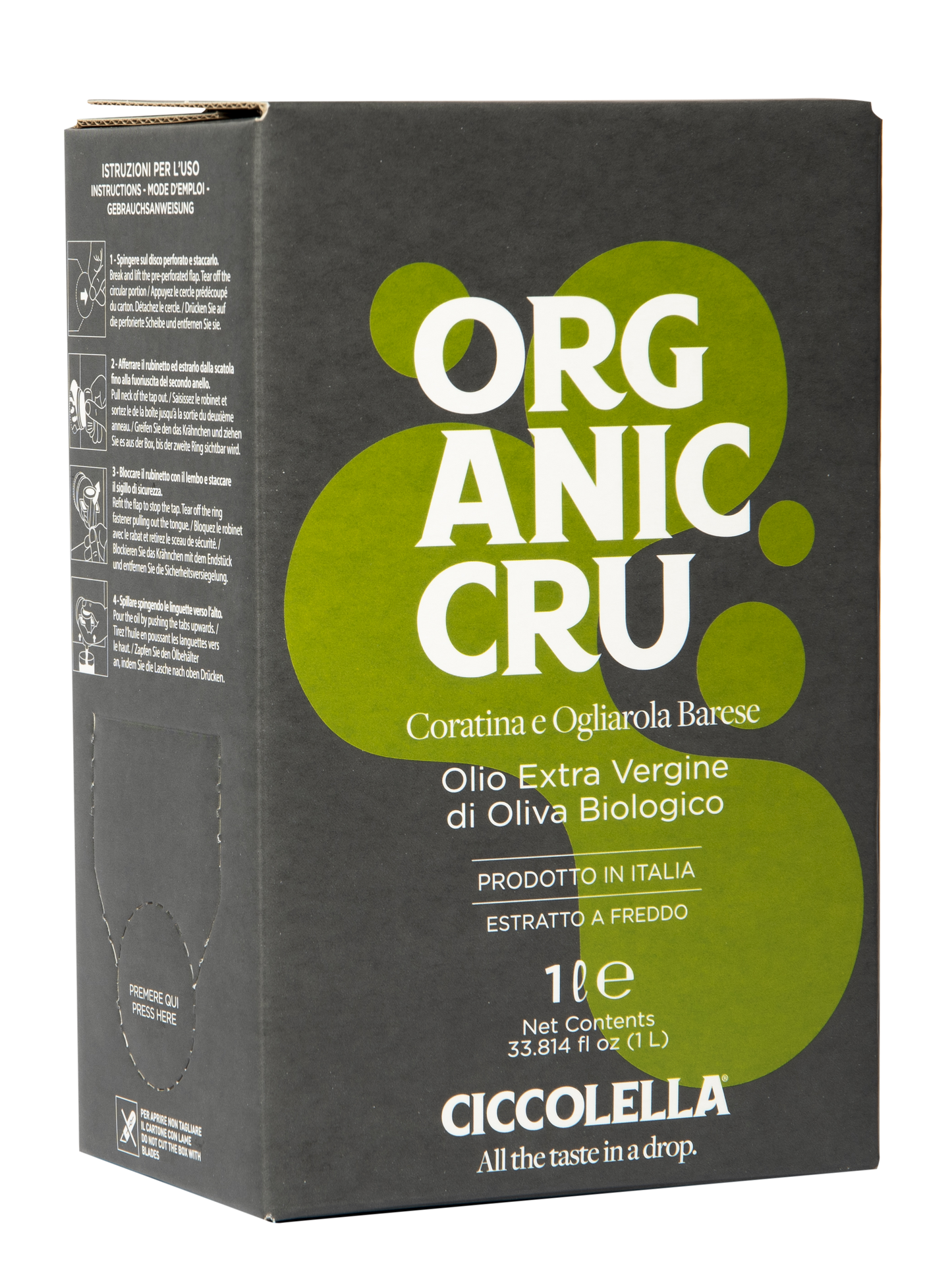 ORGANIC CRU — Ekstra Jomfru Olivenolie, Økologisk Blend, 500 ml, 1L eller 3L